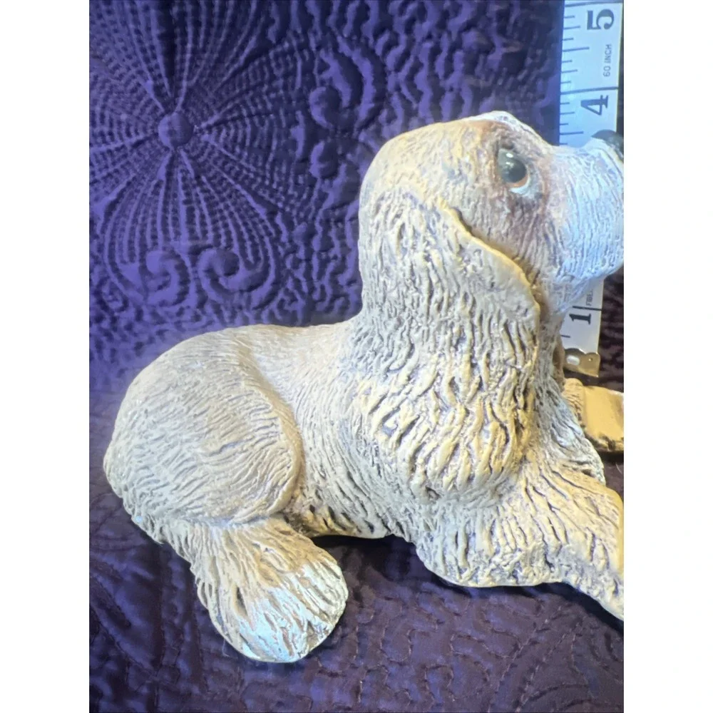 Vintage Cocker Spaniel Dog Puppy Figurine Resin Statue Business‎ Card Holder 9